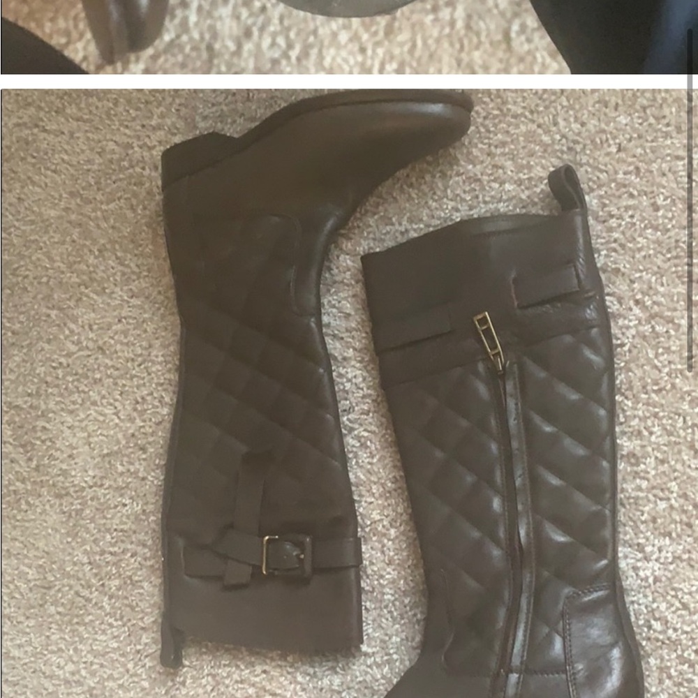 Women's Quilted leather Brown Burberry riding boots